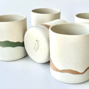 Seramik Mug Yeşil Dalga Desenli - Görsel 2